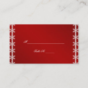 Flocon de neige blanc rouge Mariage d'hiver Cartes