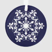 Flocon De Neige Blanc Sur Bleu Foncé (dos)