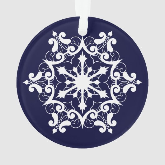 Flocon De Neige Blanc Sur Bleu Foncé (dos)