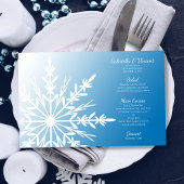 Flocon de neige blanc sur Blue Winter Wedding Menu