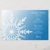Flocon de neige blanc sur Blue Winter Wedding Menu (Devant)