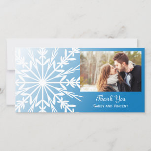 Flocon de neige blanc sur le Merci de mariage d'hi