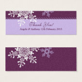 Flocon de neige blanc violet Hiver Mariage Faveur (Devant & derrière)