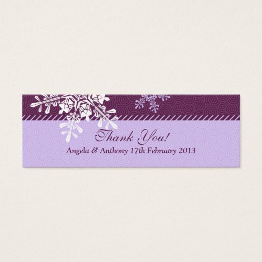 Flocon de neige blanc violet Hiver Mariage Faveur (Devant)