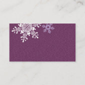 Flocon de neige blanc violet Mariage d'hiver Carte (Dos)