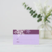 Flocon de neige blanc violet Mariage d'hiver Carte (Debout devant)