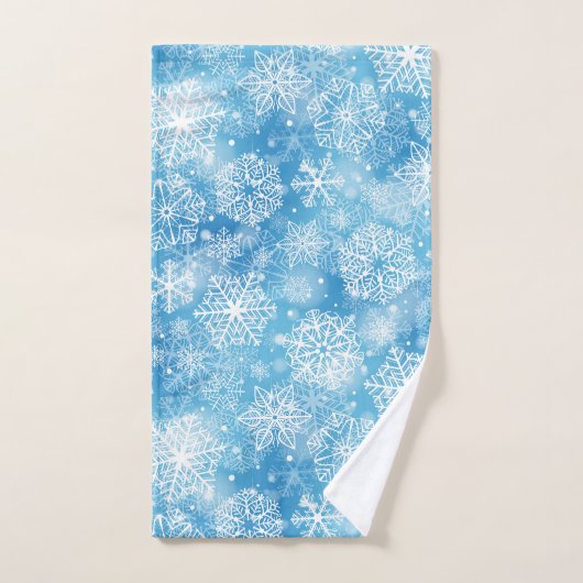 Flocon de neige bleu (Serviette à main)