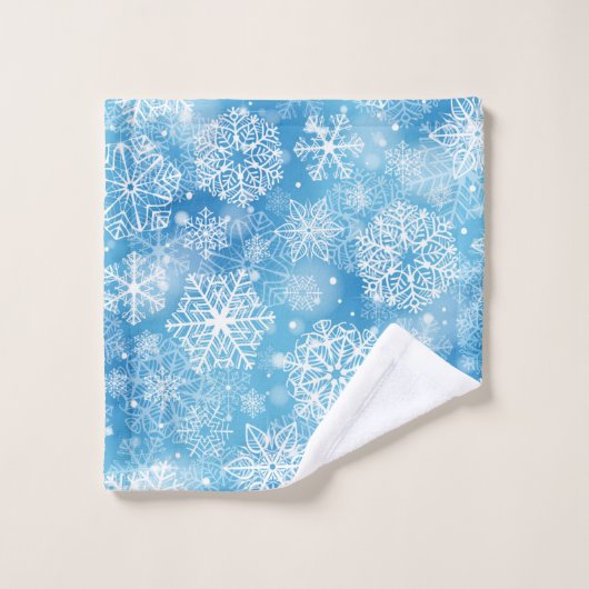 Flocon de neige bleu (Gant de toilette)