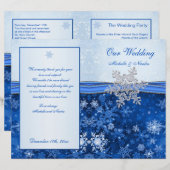 Flocon de neige bleu argent sur le programme de ma (Devant / Derrière)