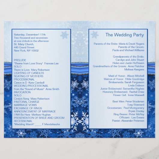 Flocon de neige bleu argent sur le programme de ma (Dos)