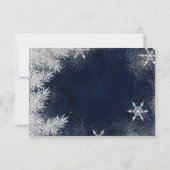 Flocon de neige bleu argenté mariage rsvp monde me (Dos)