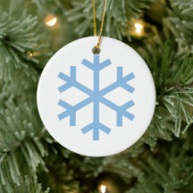 Flocon de neige bleu ornement en céramique de Noël