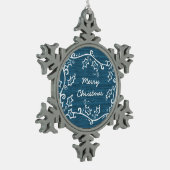 Flocon De Neige Bleu Rustique Holly Snowflake Ornement (Gauche)
