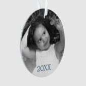 Flocon de neige bleu rustique moderne Année Votre  (devant)