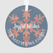 Flocon de neige bleu rustique moderne Année Votre  (dos)