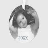 Flocon de neige bleu rustique moderne Année Votre  (devant)