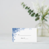 Flocon de neige bleu sur les cartes de Mariage bla (Debout devant)