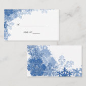 Flocon de neige bleu sur les cartes de Mariage bla (Devant / Derrière)