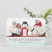 Flocon de neige | Carte photo de vacances espagnol (Debout devant)