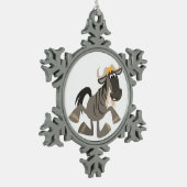 Flocon De Neige Cartoon Tap Dancing Wildebeest Pewest Ornement (Gauche)