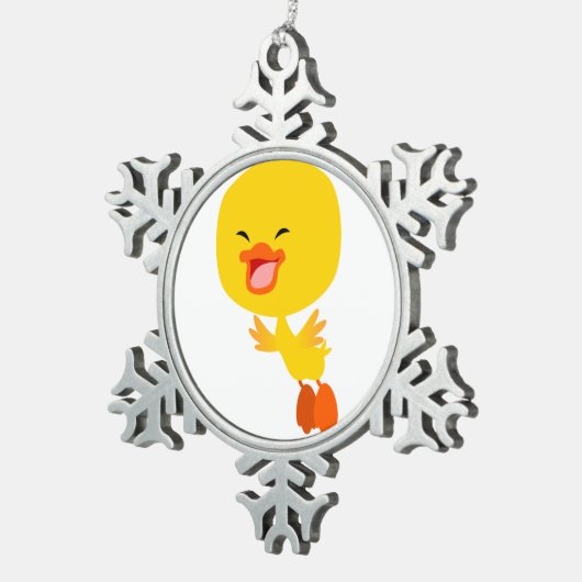 Flocon De Neige Cartoon volant mignon Duckling Pot Ornement (Vue impression)