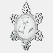 Flocon De Neige Cloches d'argent - Ornement d'arbre (Vue impression)