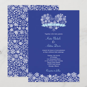 Flocon de neige Coeur d'hiver Mariage Invitation
