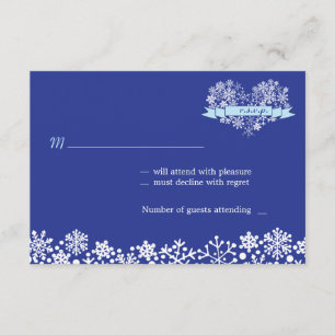Flocon de neige Coeur Mariage d'hiver RSVP