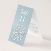 Flocon de neige congelé hiver Mariage Numéro du ta (Back)