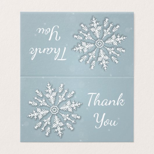 Flocon de neige congelé hiver Merci de Noël (Outside Unfolded)