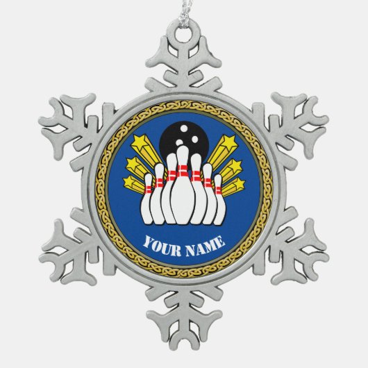 Flocon De Neige COOL ! Ornement - Bowling - Custom Bowler - Ajoute (Devant)