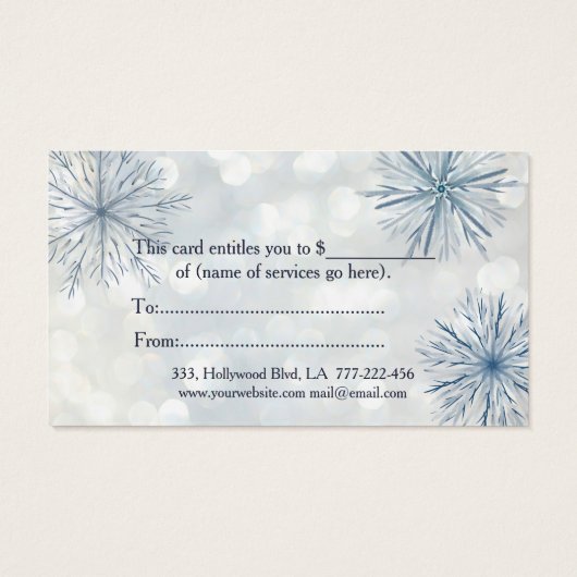 Flocon de neige couleur de Noël/vacances (Dos)