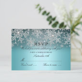 Flocon de Neige Cristal Bleu Réponse RSVP Hiver (Debout devant)