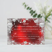 Flocon de neige Cristal Fête de Noël Rouge RSVP (Debout devant)