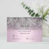 Flocon de neige cristal rose RSVP Hiver (Debout devant)