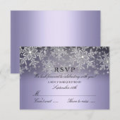 Flocon de Neige Cristal Violet RSVP Hiver (Devant / Derrière)