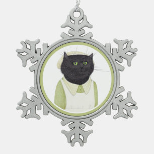 Flocon De Neige CUISINE MAID CAT Pewers Snowflake Ornement