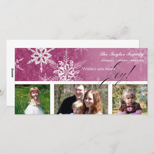 Flocon de neige Damask de Noël - Carte (Devant / Derrière)