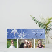 Flocon de neige Damask de Noël - Carte bleue royal (Debout devant)