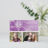 Flocon de neige Damask de Noël - Carte pourpre de  (Debout devant)