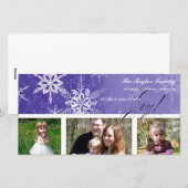 Flocon de neige Damask de Noël - Carte royale pour (Devant / Derrière)