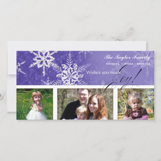 Flocon de neige Damask de Noël - Carte royale pour (Devant)