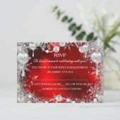 Flocon de neige de cristal rouge Noël RSVP (Debout devant)