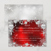 Flocon de neige de cristal rouge Noël RSVP (Devant / Derrière)