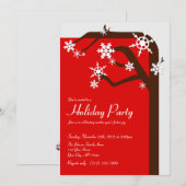 Flocon de neige de l'arbre d'hiver - Invitations d (Devant / Derrière)