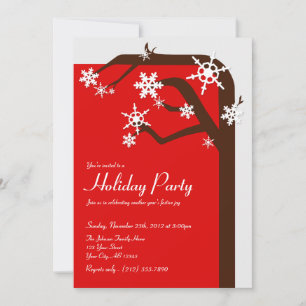 Flocon de neige de l'arbre d'hiver - Invitations d
