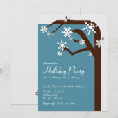 Flocon de neige de l'arbre d'hiver - Invitations d (Devant / Derrière)
