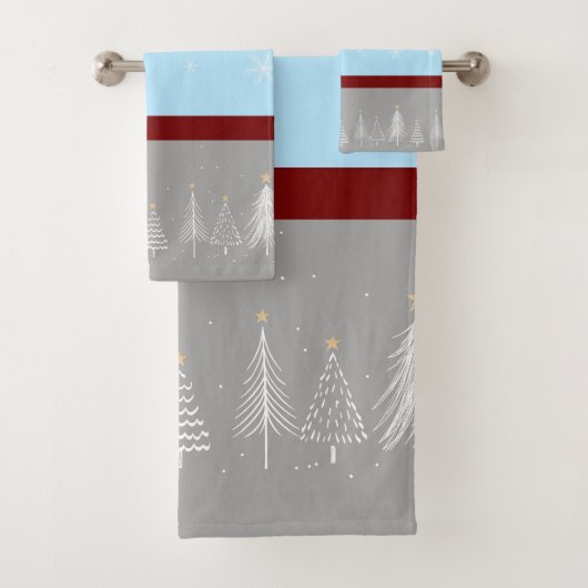 Flocon de neige de Noël bleu gris rouge (En situation)