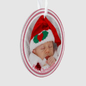 Flocon de neige de Noël du premier bébé sur fond r (devant)