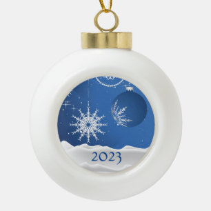 Flocon de neige de Noël Ornement 2023 Ajouter un n